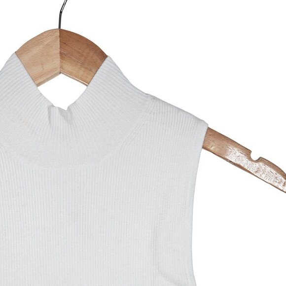 Madewell The Signature Knit Mockneck Sweater Tank Top NM587 White Women XXS‎ NWT - Picture 14 of 15